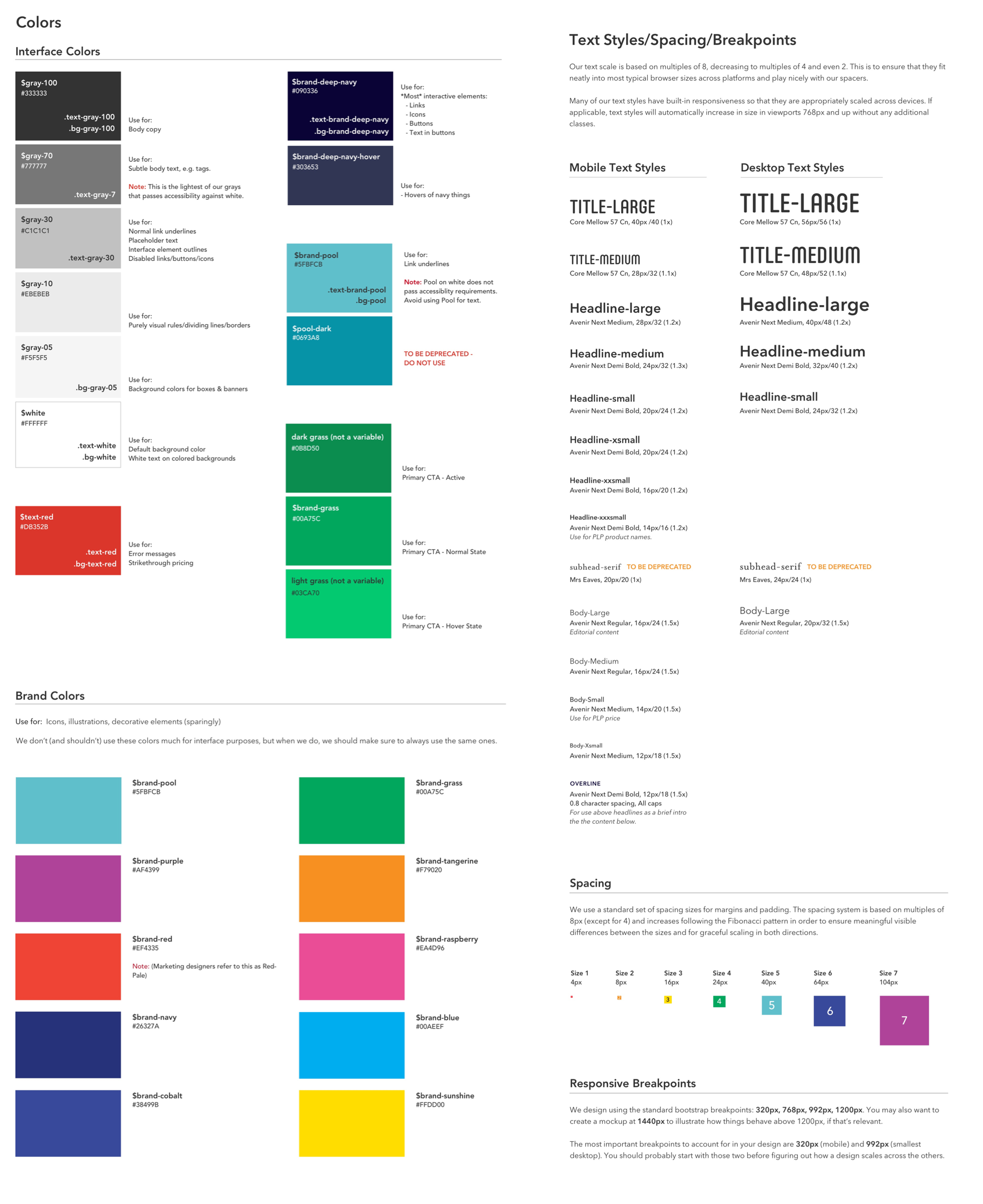 Colors & Text Styles